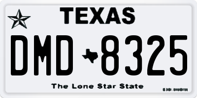 TX license plate DMD8325