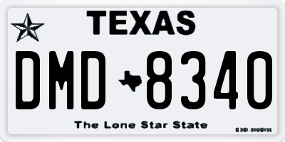 TX license plate DMD8340