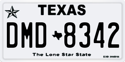 TX license plate DMD8342