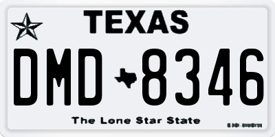 TX license plate DMD8346