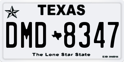 TX license plate DMD8347