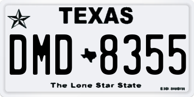 TX license plate DMD8355