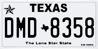 TX license plate DMD8358