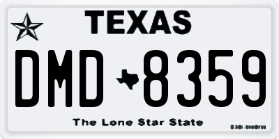 TX license plate DMD8359