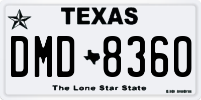 TX license plate DMD8360
