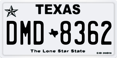 TX license plate DMD8362