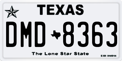 TX license plate DMD8363