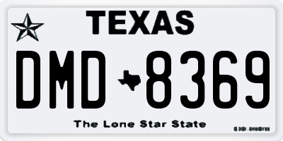 TX license plate DMD8369
