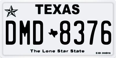 TX license plate DMD8376