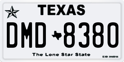 TX license plate DMD8380