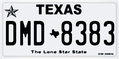 TX license plate DMD8383