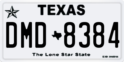 TX license plate DMD8384