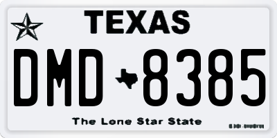 TX license plate DMD8385