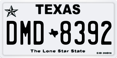 TX license plate DMD8392