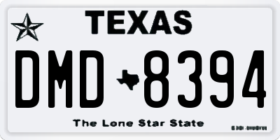 TX license plate DMD8394
