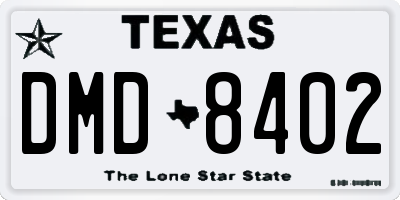 TX license plate DMD8402