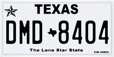TX license plate DMD8404
