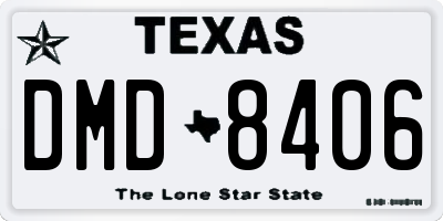 TX license plate DMD8406