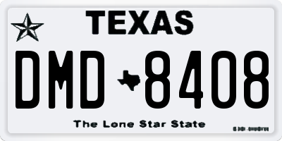 TX license plate DMD8408