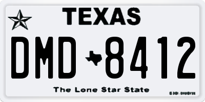 TX license plate DMD8412