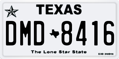 TX license plate DMD8416