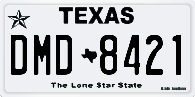 TX license plate DMD8421