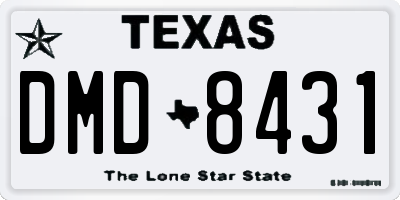 TX license plate DMD8431