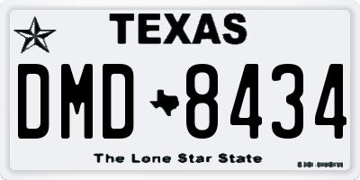TX license plate DMD8434