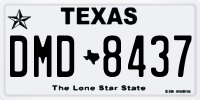 TX license plate DMD8437