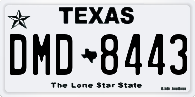 TX license plate DMD8443