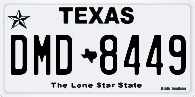 TX license plate DMD8449