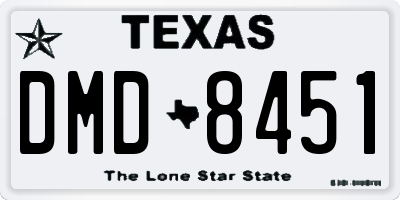 TX license plate DMD8451