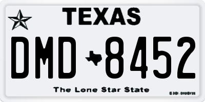 TX license plate DMD8452