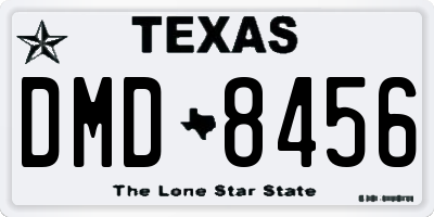 TX license plate DMD8456