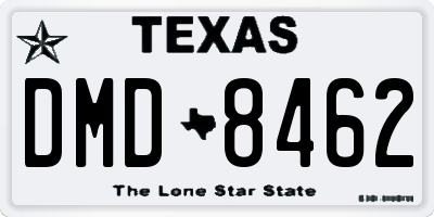 TX license plate DMD8462
