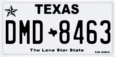 TX license plate DMD8463