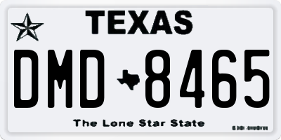 TX license plate DMD8465