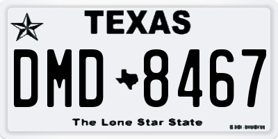 TX license plate DMD8467