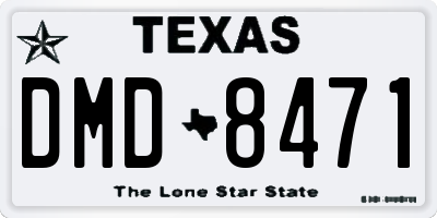 TX license plate DMD8471