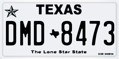 TX license plate DMD8473