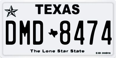 TX license plate DMD8474