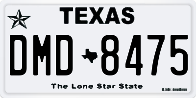 TX license plate DMD8475
