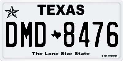 TX license plate DMD8476