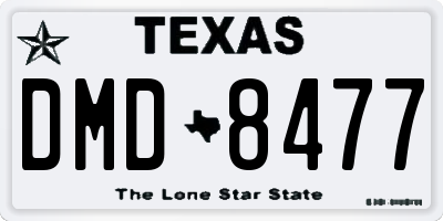 TX license plate DMD8477