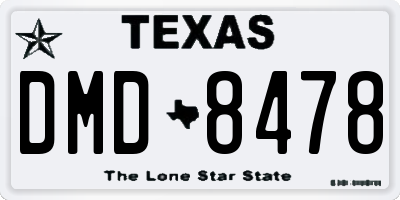 TX license plate DMD8478