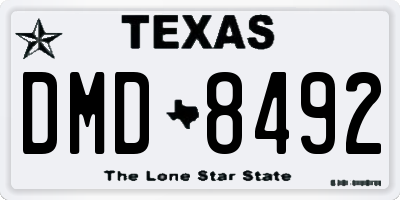 TX license plate DMD8492
