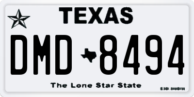 TX license plate DMD8494