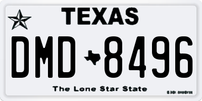 TX license plate DMD8496