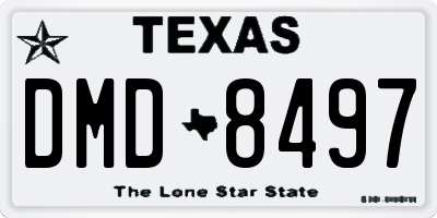 TX license plate DMD8497