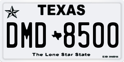 TX license plate DMD8500